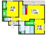 シャルマン東三国ケ丘 2LDKの間取り