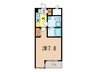 セレニテ甲子園 1Kの間取り