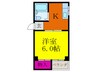 パークハイツ庄屋 1Kの間取り