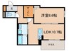 エルフォルク新神戸 1LDKの間取り