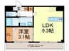 アヴァロン八島町 1LDKの間取り