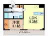 アヴァロン八島町 1LDKの間取り