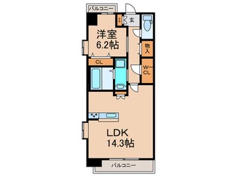 間取図 仮)ｽﾌﾟﾗﾝﾃﾞｨｯﾄﾞ福島WEST