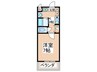メゾンハピネスアビコ 1Kの間取り