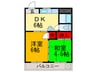 ロイヤル池田 2DKの間取り
