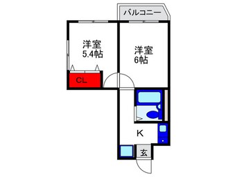 間取図 クレール若竹