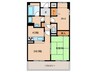 白鷹苦楽園マンション 2DKの間取り