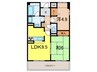 白鷹苦楽園マンション 2LDKの間取り