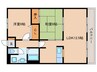シャトーアルバⅡ 2LDKの間取り