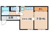 ハイツみくりや 1DKの間取り