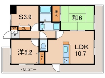 間取図 ローレル岡本南（701）