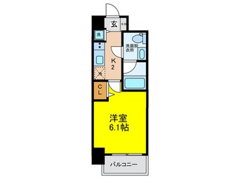 間取図 ｴｽﾗｲｽﾞ大阪ﾄﾞｰﾑﾚｼﾞﾃﾞﾝｽ（302）