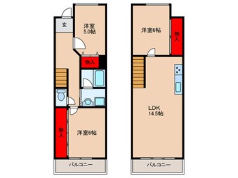 間取図 フロレセール箕面