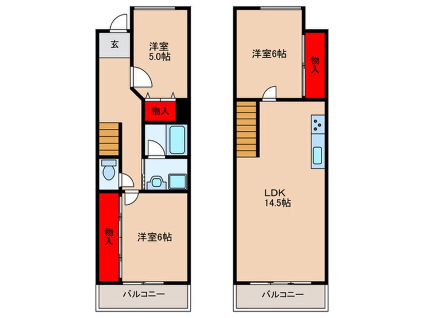 間取図 フロレセール箕面