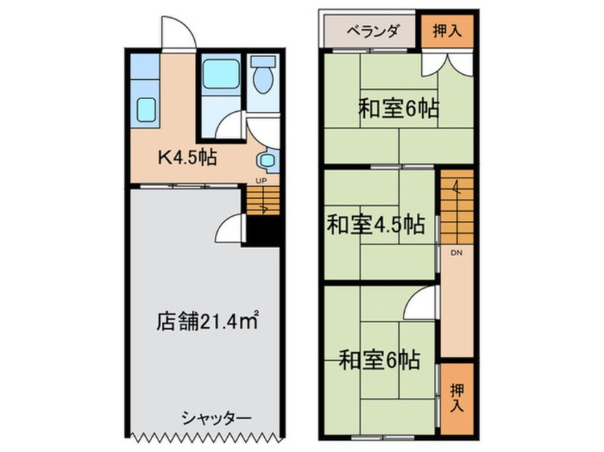 間取図 薪茶屋前46-18貸家