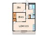 シャトレ北川 2LDKの間取り