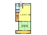 島上マンション南棟 1LDKの間取り