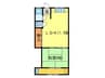 島上マンション南棟 1LDKの間取り
