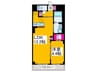 レヴォントゥレットⅡ 1LDKの間取り