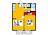 パナハイツ今熊Ⅱ 1LDKの間取り