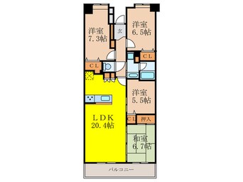 間取図 ﾃﾞｨﾅｽﾃｨ千里中央ｱｽﾃｨｵ(305)