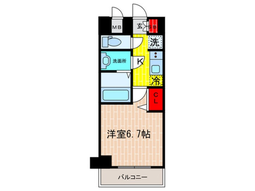 間取図 プレサンスTHE神戸(306)