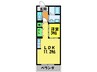 フランコリ－ヌ 1LDKの間取り