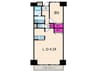 ライオンズマンション高槻(402) 1LDKの間取り