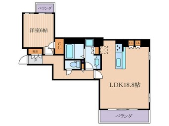 間取図 ｼﾞ･ｱｰﾊﾞﾈｯｸｽ京都四条烏丸ﾃﾗｽ