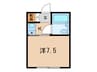 カワハラアパート 1Kの間取り