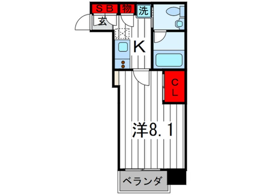 間取図 Ｄｉｏｒｅ　Ｃｒｅｓｔ東心斎橋