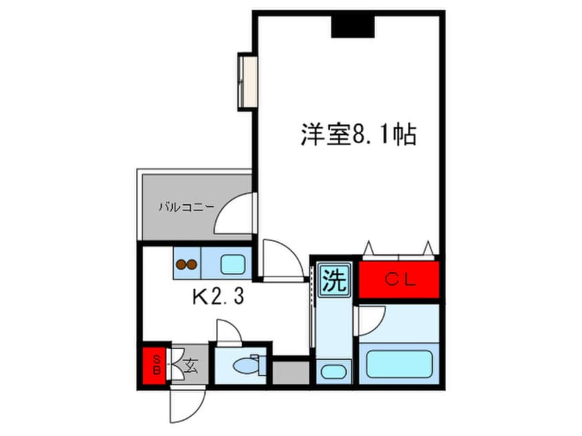間取図 Ｄｉｏｒｅ　Ｃｒｅｓｔ東心斎橋
