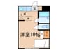 クレセント久津川 1Kの間取り