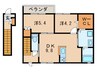 カサブランカ 2DKの間取り