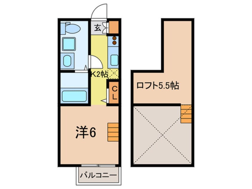 間取図 ラ・ヴィ－タ川西