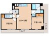 プレステージ12番館 2LDKの間取り