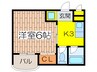 リッコレジデンス 1Kの間取り
