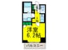 エグゼ天王寺Ⅱ(502) 1Kの間取り