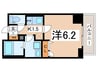 エグゼ天王寺Ⅱ(502) 1Kの間取り