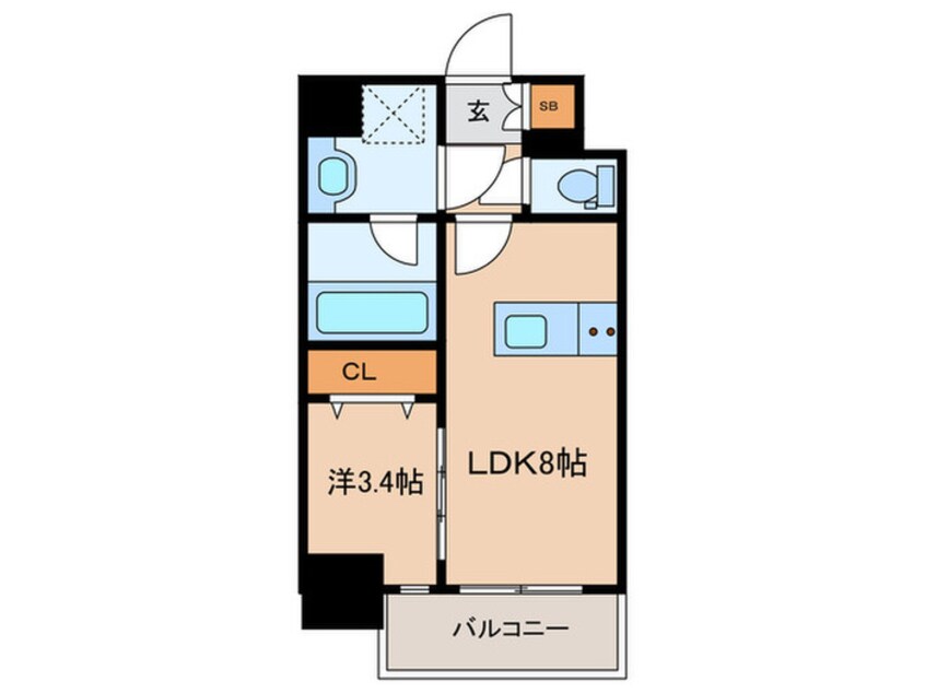 間取図 ｴｽﾘｰﾄﾞﾚｼﾞﾃﾞﾝｽ大阪福島ｼﾃｨｽｸｴｱ
