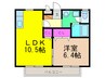 ソレジオ２号館 1LDKの間取り
