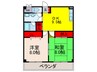 富尾マンション 2DKの間取り