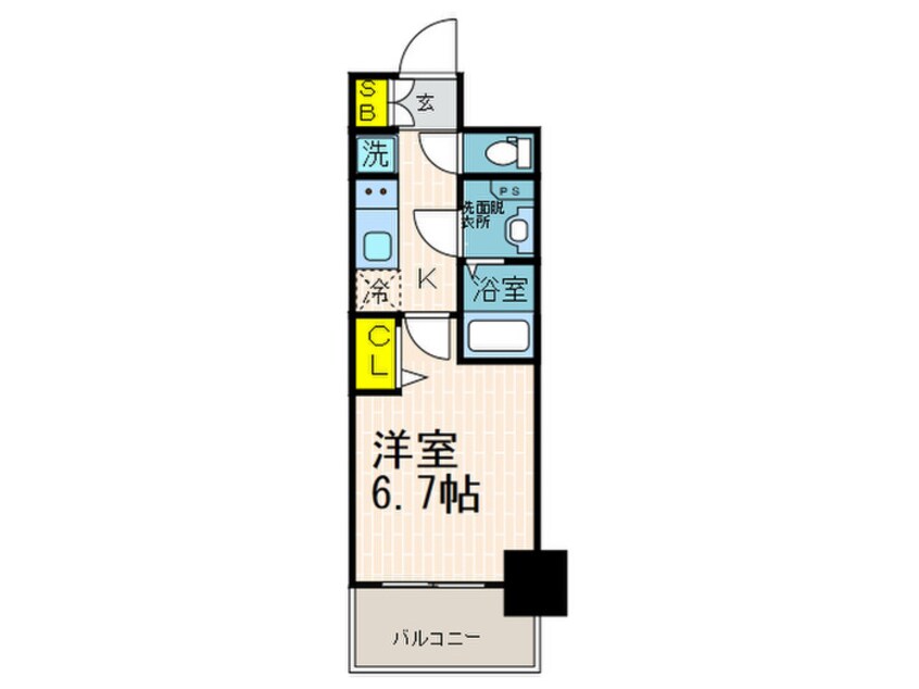 間取図 プレサンスTHE神戸(608)