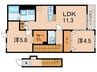 エクセルタウン 2LDKの間取り