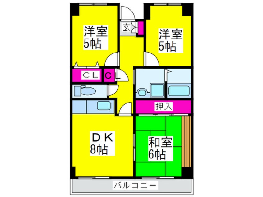 間取図 プレスト・コ－ト弐番館