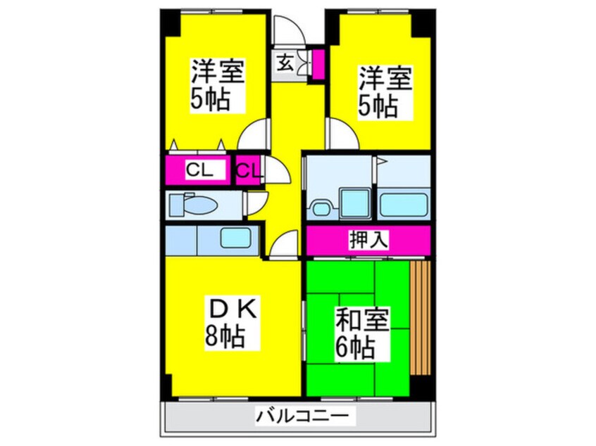間取図 プレスト・コ－ト弐番館
