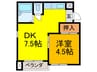 チェリ－広野 1DKの間取り