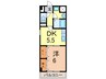 キュ－ブ 1DKの間取り