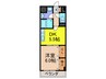 キュ－ブ 1DKの間取り