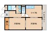 エステ－ト堀川 2DKの間取り